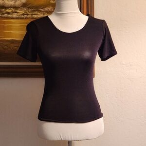 Vintage 1980s 1990s Solid Black T-Shirt by POP